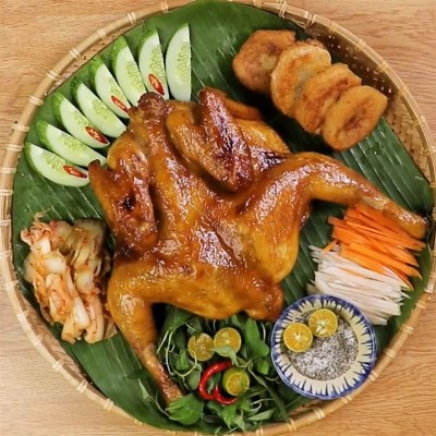 Gà quay xôi chiên